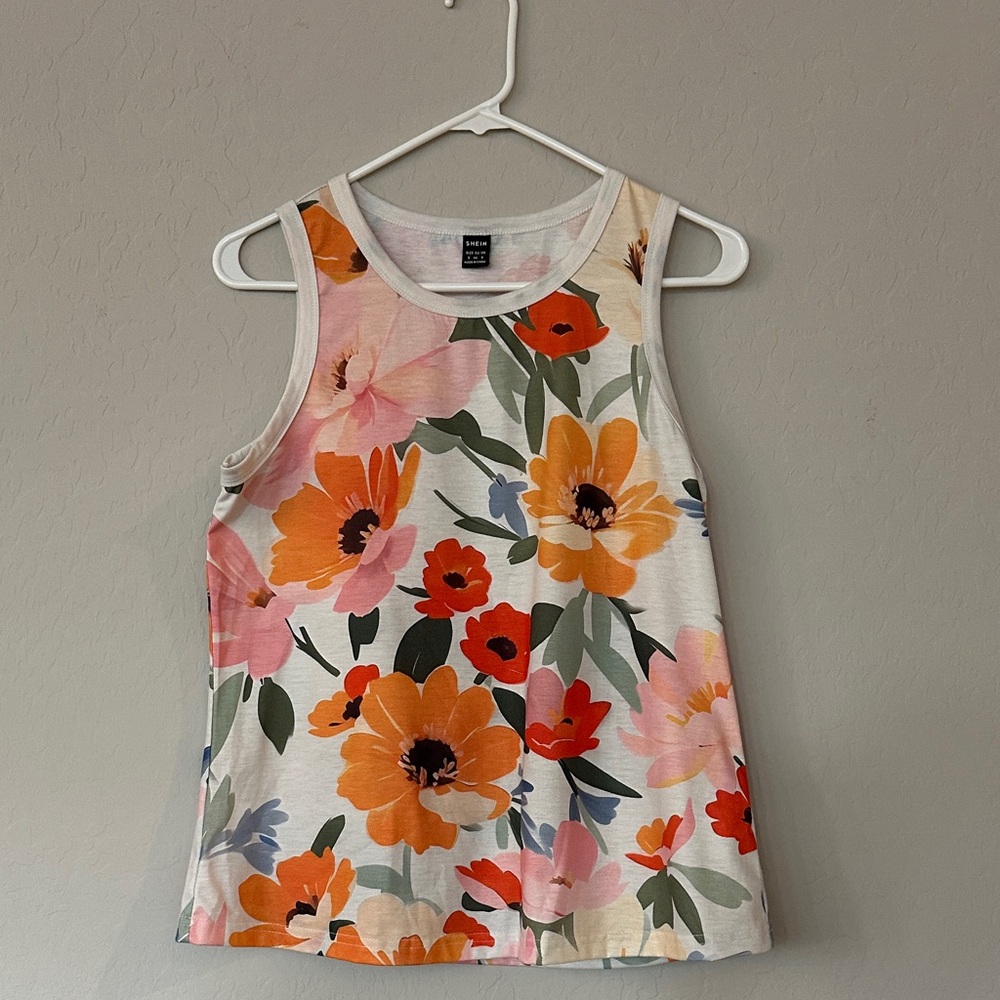 SHEIN Floral Sleeveless Tank - Multicolor Size S